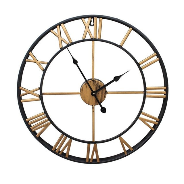 3D Large Roman Numerals Wall Clock Home