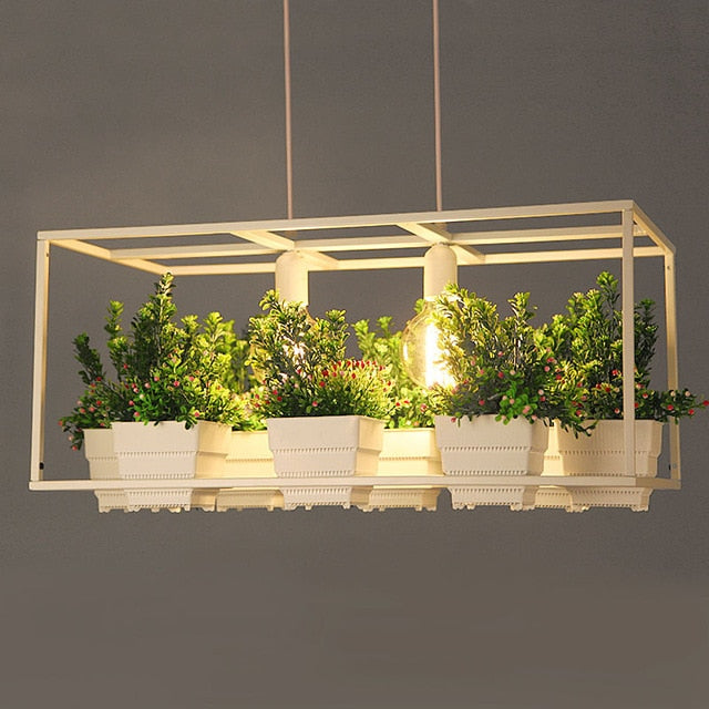 Metta - Wrought Iron Suspended Planter Lamp