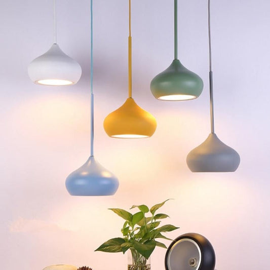 Colourful Dome Shaped Lampshade LED Pendant Lights