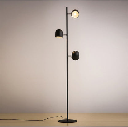 Adjustable 3-Bulb Slim Iron Floor Lamp
