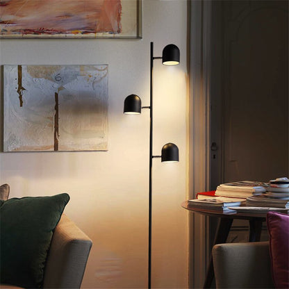 Adjustable 3-Bulb Slim Iron Floor Lamp