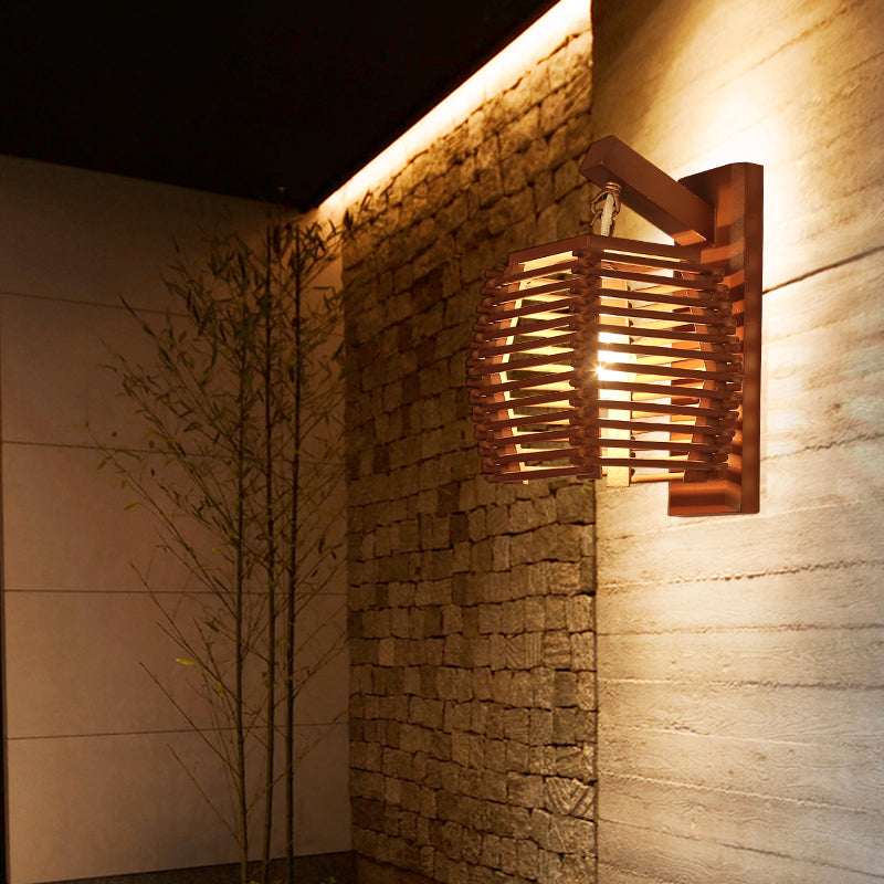 Cassia - Wooden Lantern Lamp