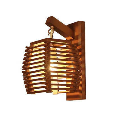 Cassia - Wooden Lantern Lamp