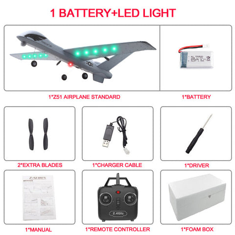 Image of RC Toy Plane With LED 2.4G Remote Control for Kids