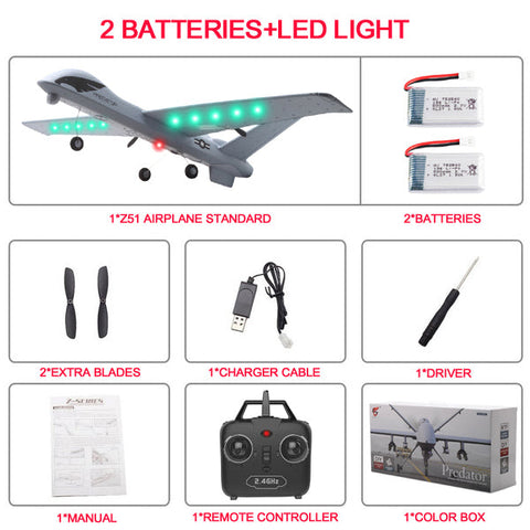 Image of RC Toy Plane With LED 2.4G Remote Control for Kids
